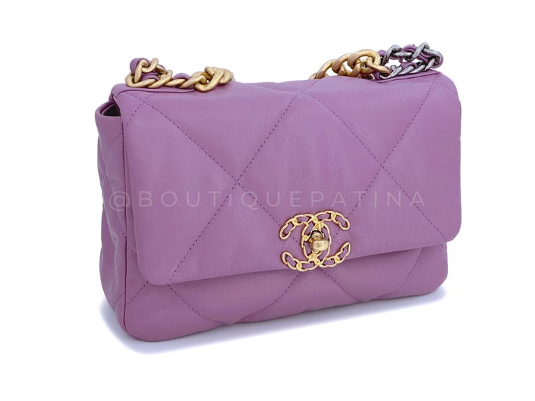 Chanel 19 20B Lavender Mauve Medium Flap Bag 65463