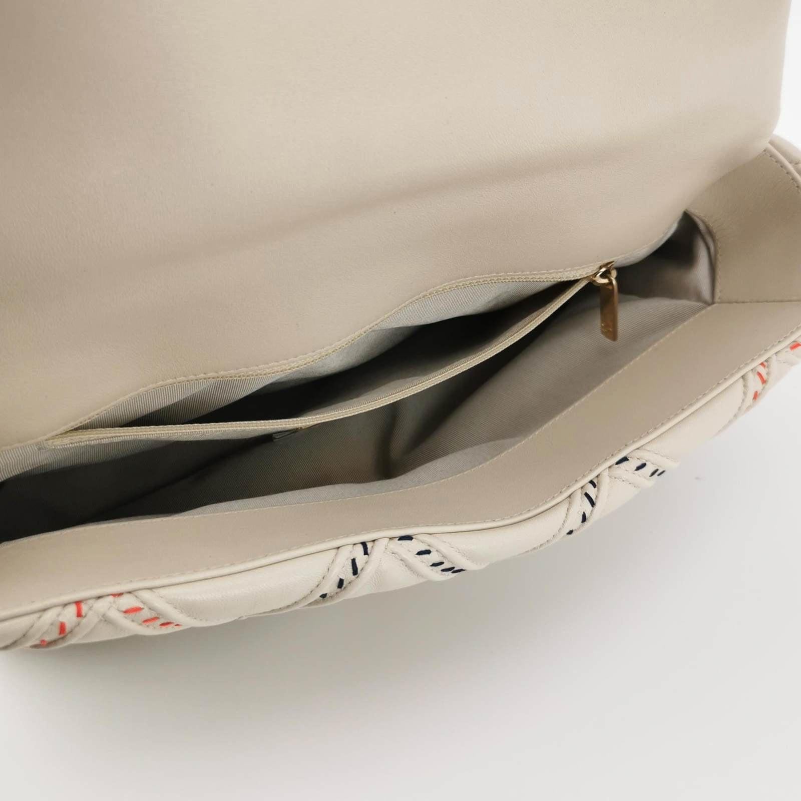 Chanel 19 Bag 2021 Cream White Wild Stitch 2