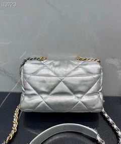 Chanel 19 Bag 2021 Small Silver Crossbody Bag