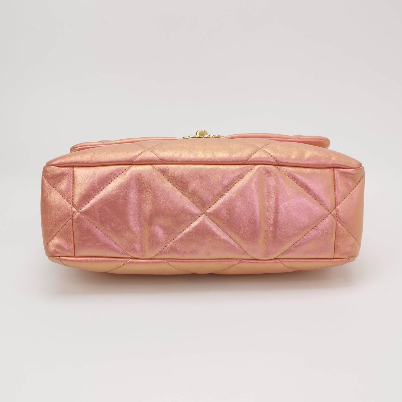 Chanel 19 Bag Medium Iridescent Pink Crossbody Bag 1