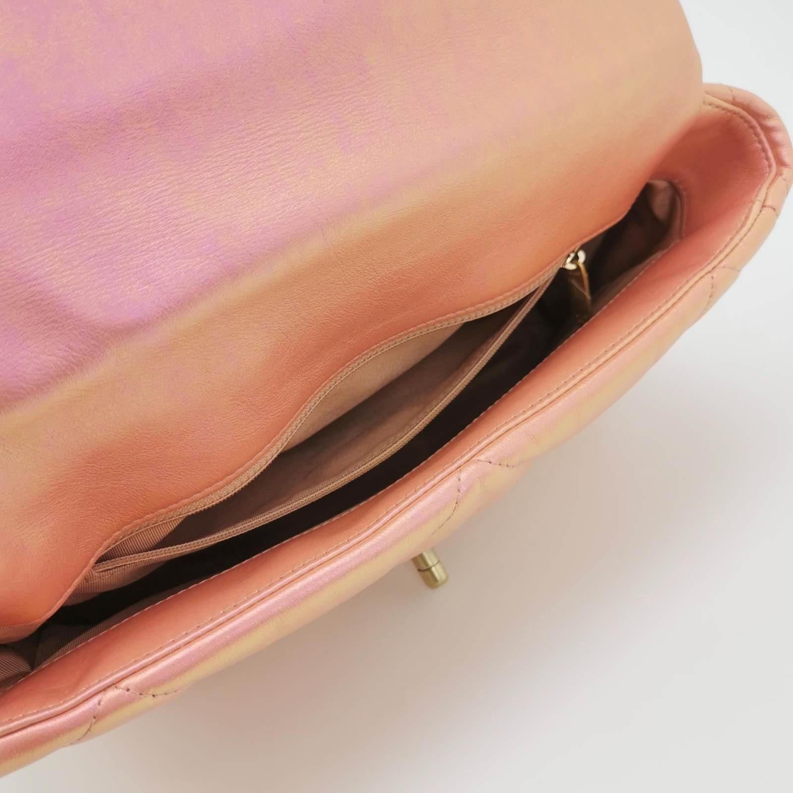Chanel 19 Bag Medium Iridescent Pink Crossbody Bag 2