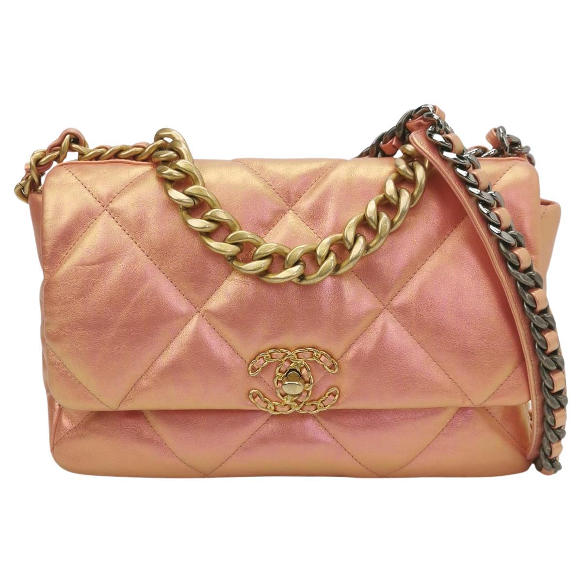 Chanel 19 Bag Medium Iridescent Pink Crossbody Bag