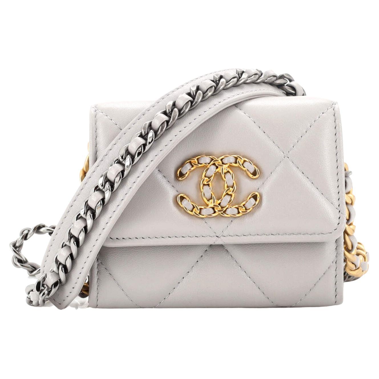 Chanel 19 Card Holder on Chain Quilted Lambskin