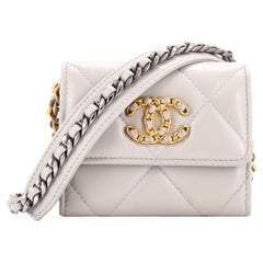 Chanel 19 Card Holder on Chain Quilted Lambskin