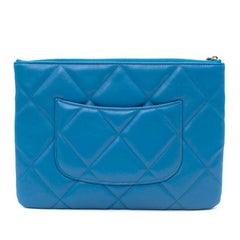 Chanel 19 Cornflower Blue Quilted Leather Pouch