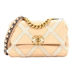 Chanel 19 Flap Bag Crochet Quilted Calfskin Medium