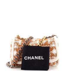 Chanel 19 Flap Bag Embroidered Suede with Shearling Medium
