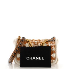 Chanel 19 Flap Bag Embroidered Suede with Shearling Medium