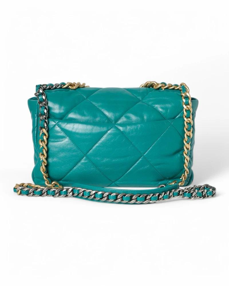 Chanel 19 Flap Bag Grande Turquesa en venta 5