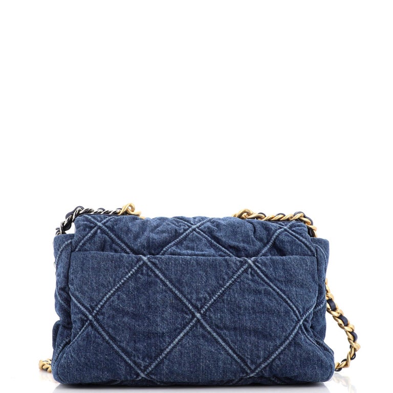 Chanel 19 Flap Bag Quilted Denim Large at 1stDibs