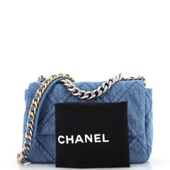 Chanel 19 Flap Bag Quilted Denim Medium