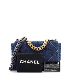 Chanel 19 Flap Bag Quilted Denim Medium