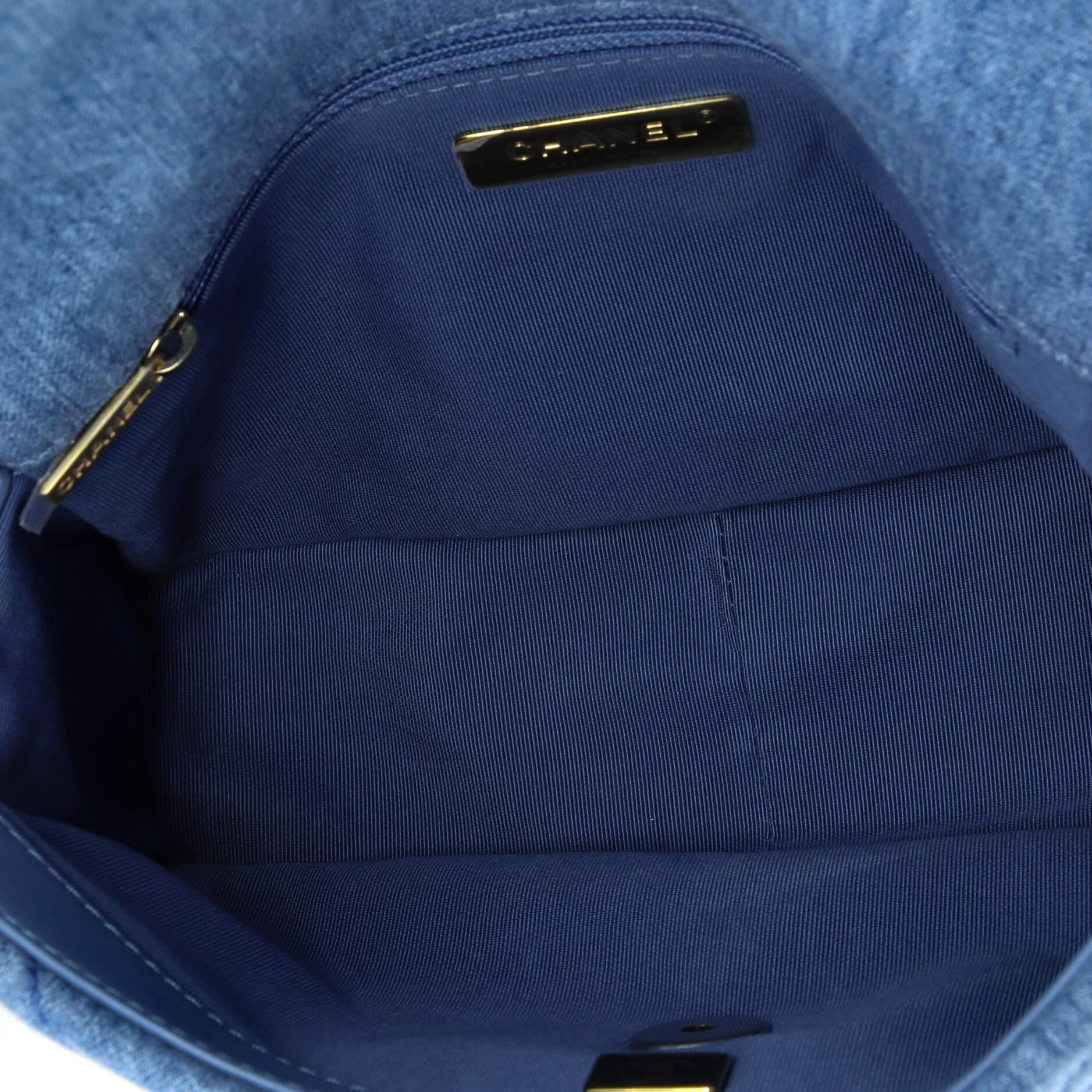 Women's or Men's Chanel 19 Flap Bag Quilted Denim Medium