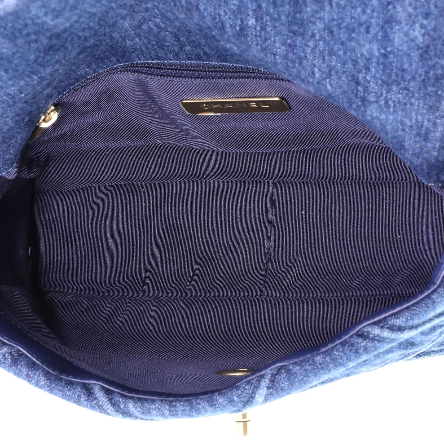 Chanel 19 Flap Bag Quilted Denim Medium 1