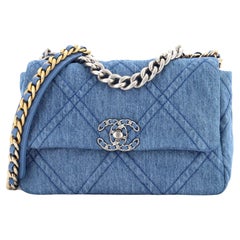 Chanel 19 Flap Bag Quilted Denim Medium