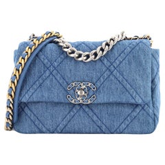 Chanel 19 Flap Bag Quilted Denim Medium