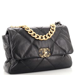 Chanel 19 Flap Bag Quilted Goatskin Large