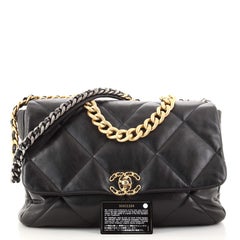 Chanel 19 Flap Bag Quilted Goatskin Maxi