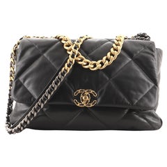 Chanel 19 Flap Bag Quilted Goatskin Maxi