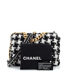 Chanel 19 Flap Bag Quilted Houndstooth Tweed and Ribbon Large