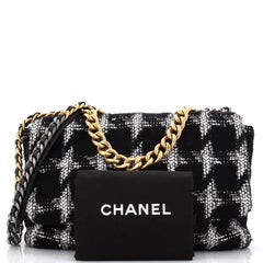 Chanel 19 Flap Bag Quilted Houndstooth Tweed and Ribbon Maxi
