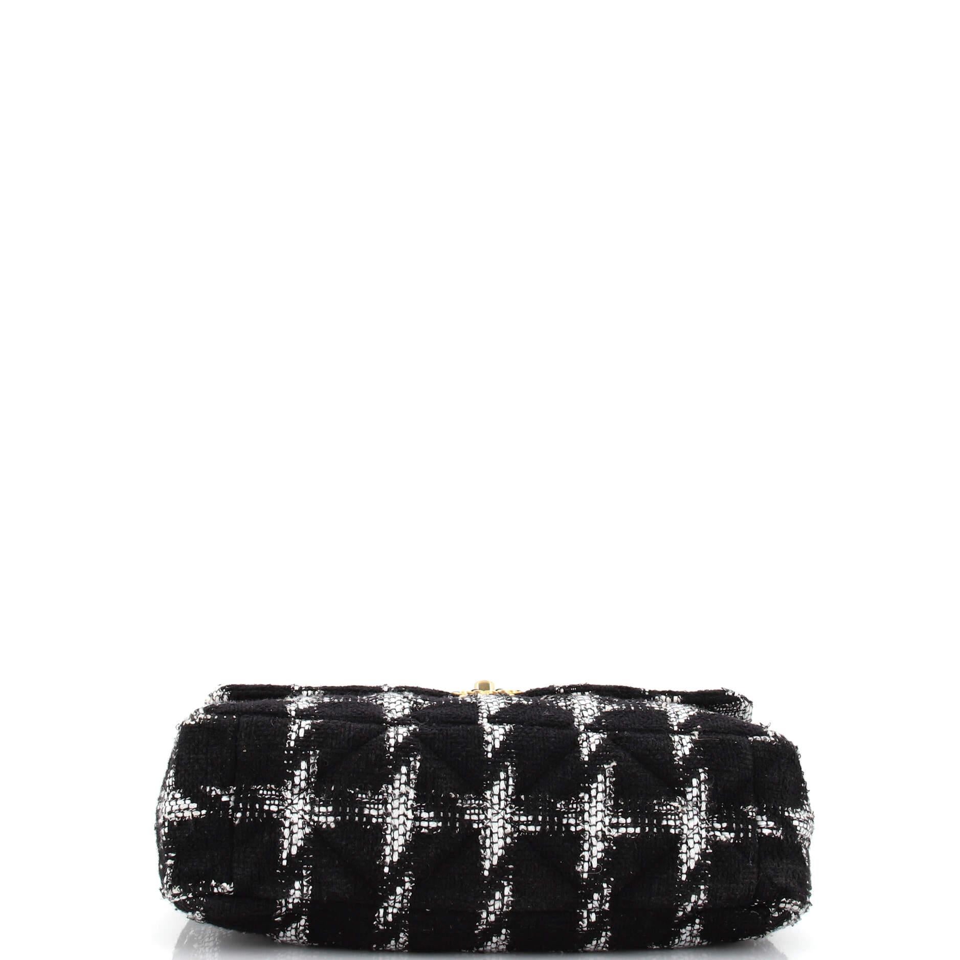 Chanel 19 Flap Bag Quilted Houndstooth Tweed and Ribbon Maxi 1