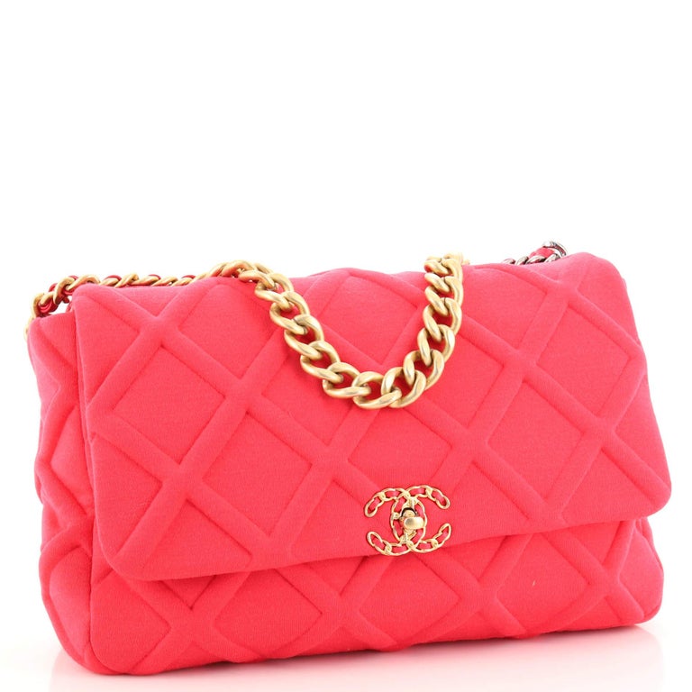 Chanel 19 Flap Bag Quilted Jersey Maxi For Sale at 1stDibs
