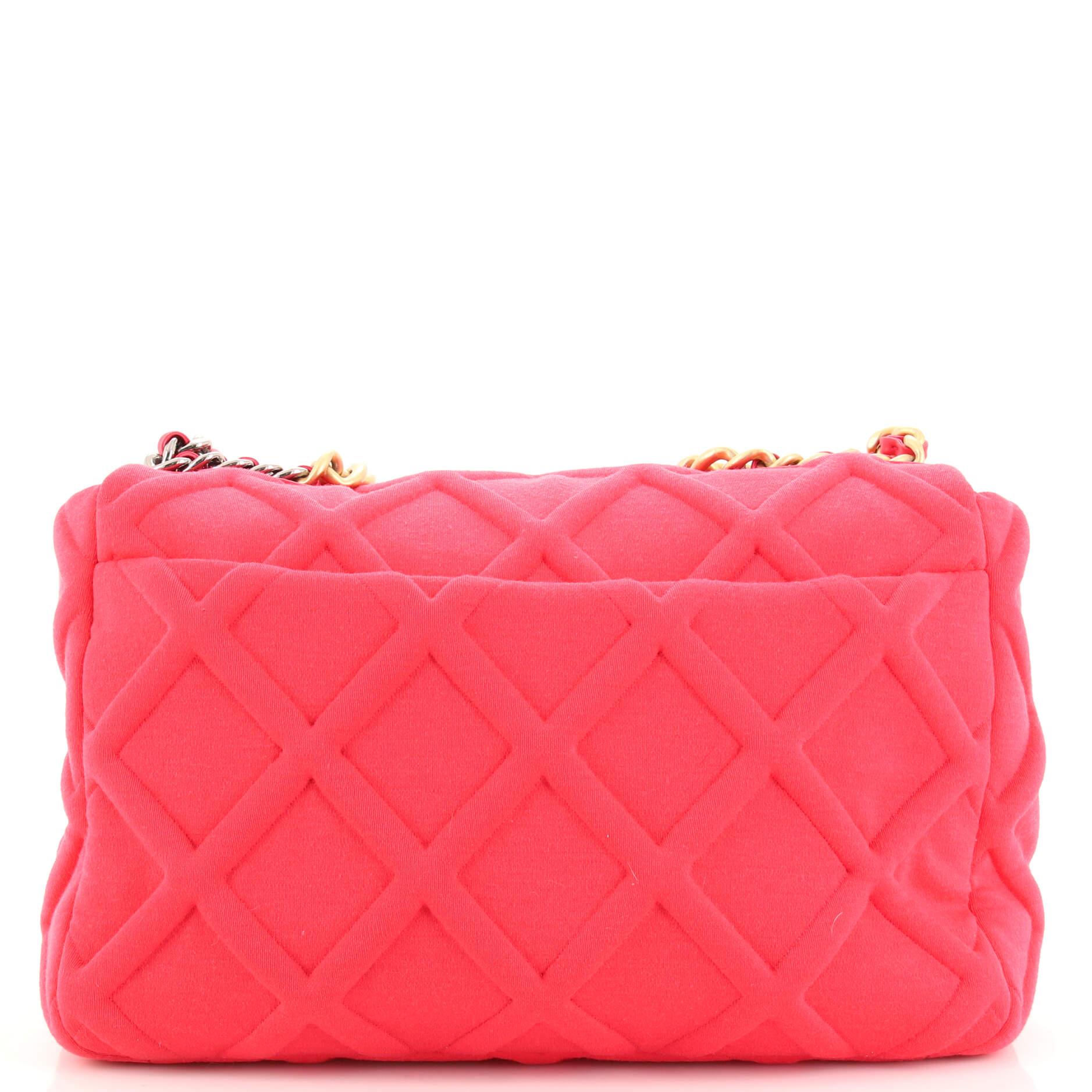 Chanel 19 Flap Bag Quilted Jersey Maxi In Good Condition For Sale In NY, NY