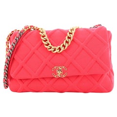 Chanel 19 Flap Bag Quilted Jersey Maxi