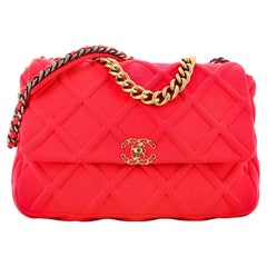 Chanel 19 Flap Bag Quilted Jersey Maxi