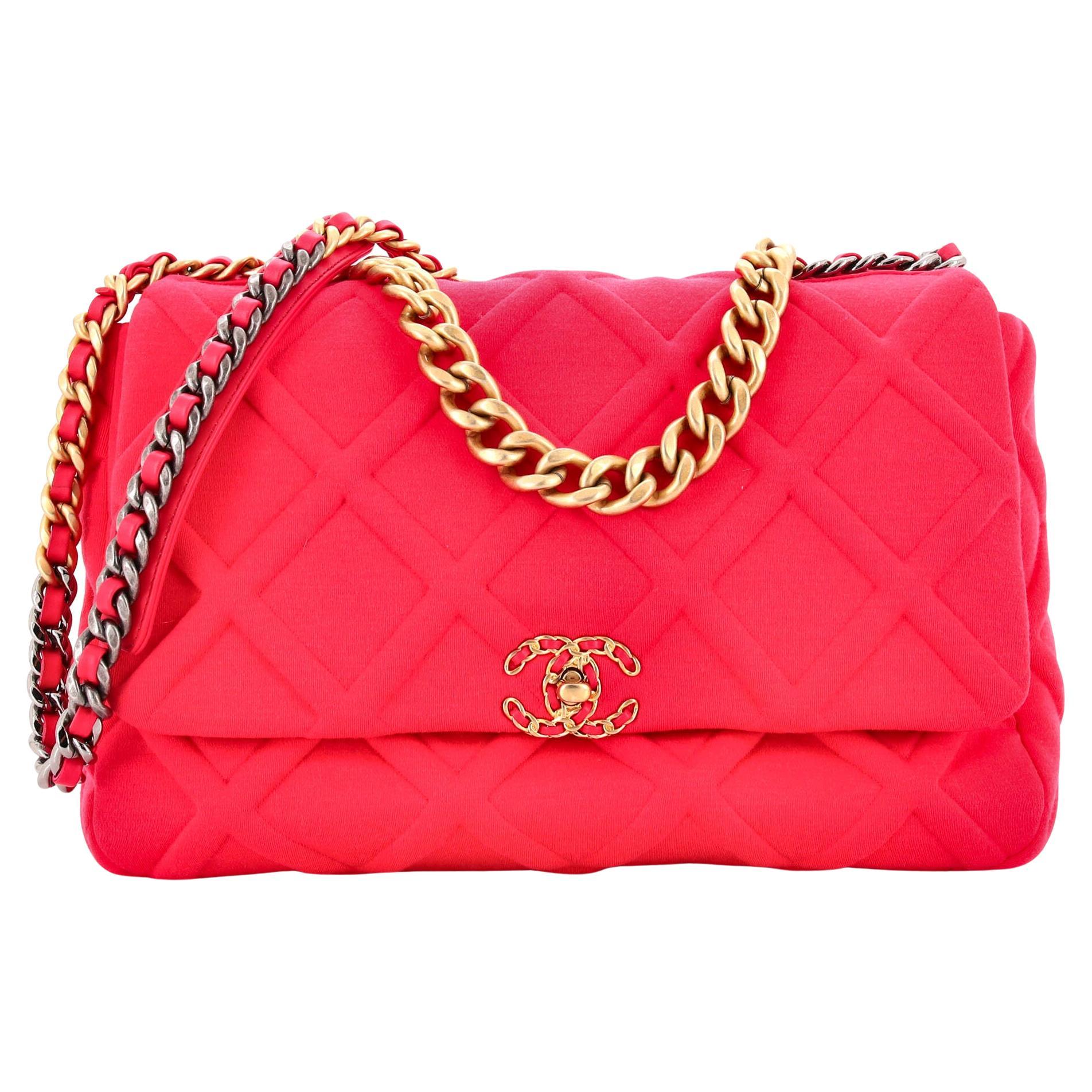 Chanel 19 Flap Bag Quilted Jersey Maxi For Sale at 1stDibs