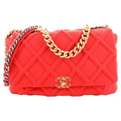 Chanel 19 Flap Bag Quilted Jersey Maxi