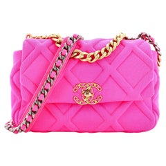 Chanel 19 Flap Bag Quilted Jersey Medium