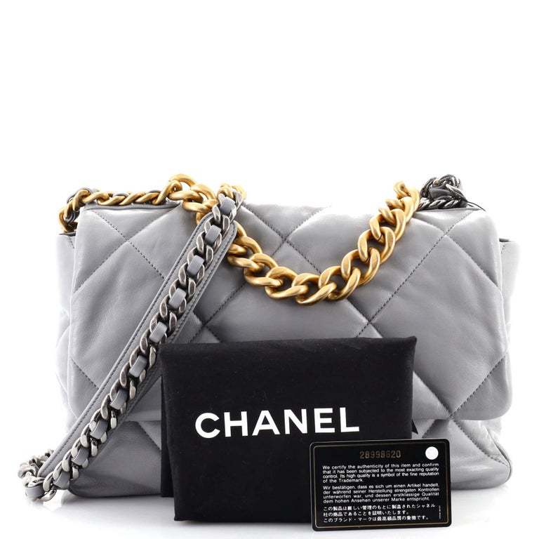 Chanel 19 Flap Bag Quilted Lambskin Large at 1stDibs
