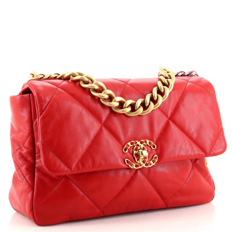 Lambskin Quilted Medium Chanel 19 Flap Red – Trends Luxe