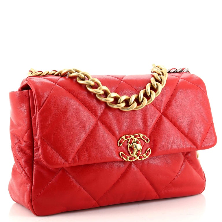 Chanel 19 Flap Bag Quilted Lambskin Large at 1stDibs