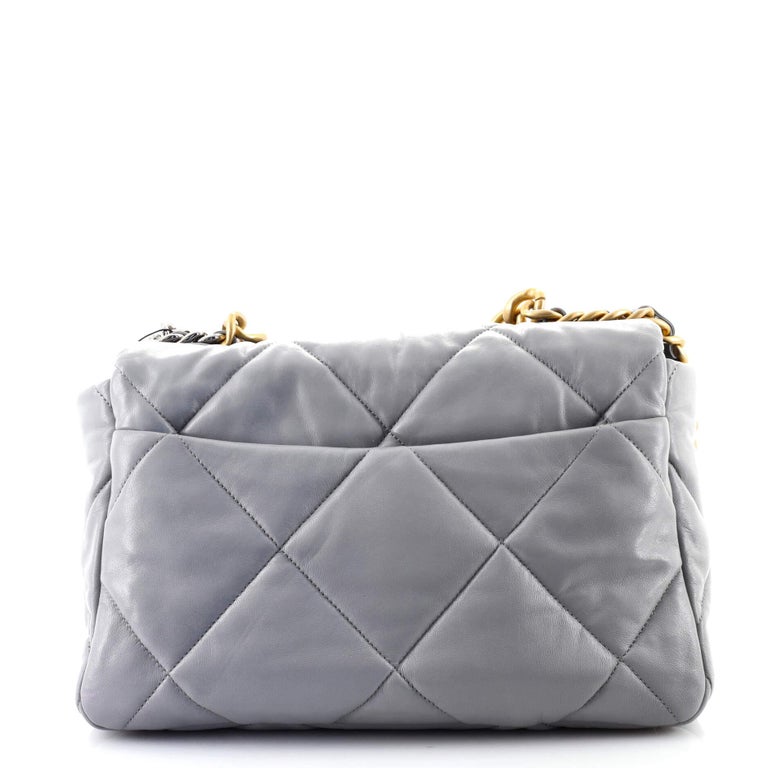 Chanel 19 Shopping Bag Shiny Lambskin, Gold-Tone, Silver-Tone