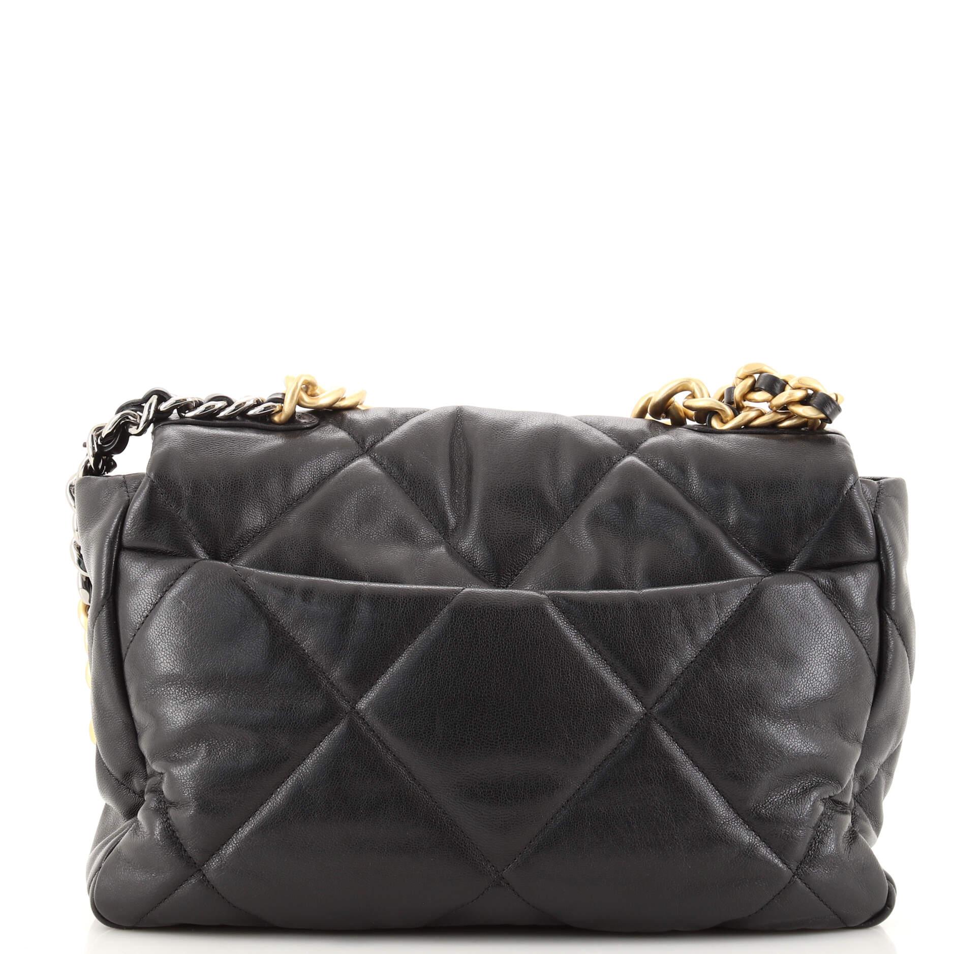 Women's or Men's Chanel 19 Flap Bag Quilted Lambskin Large