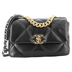 CHANEL Lambskin Quilted Medium Chanel 19 Flap So Black 1283482