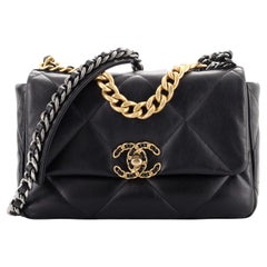 CHANEL Lambskin Quilted Medium Chanel 19 Flap Black 1314759