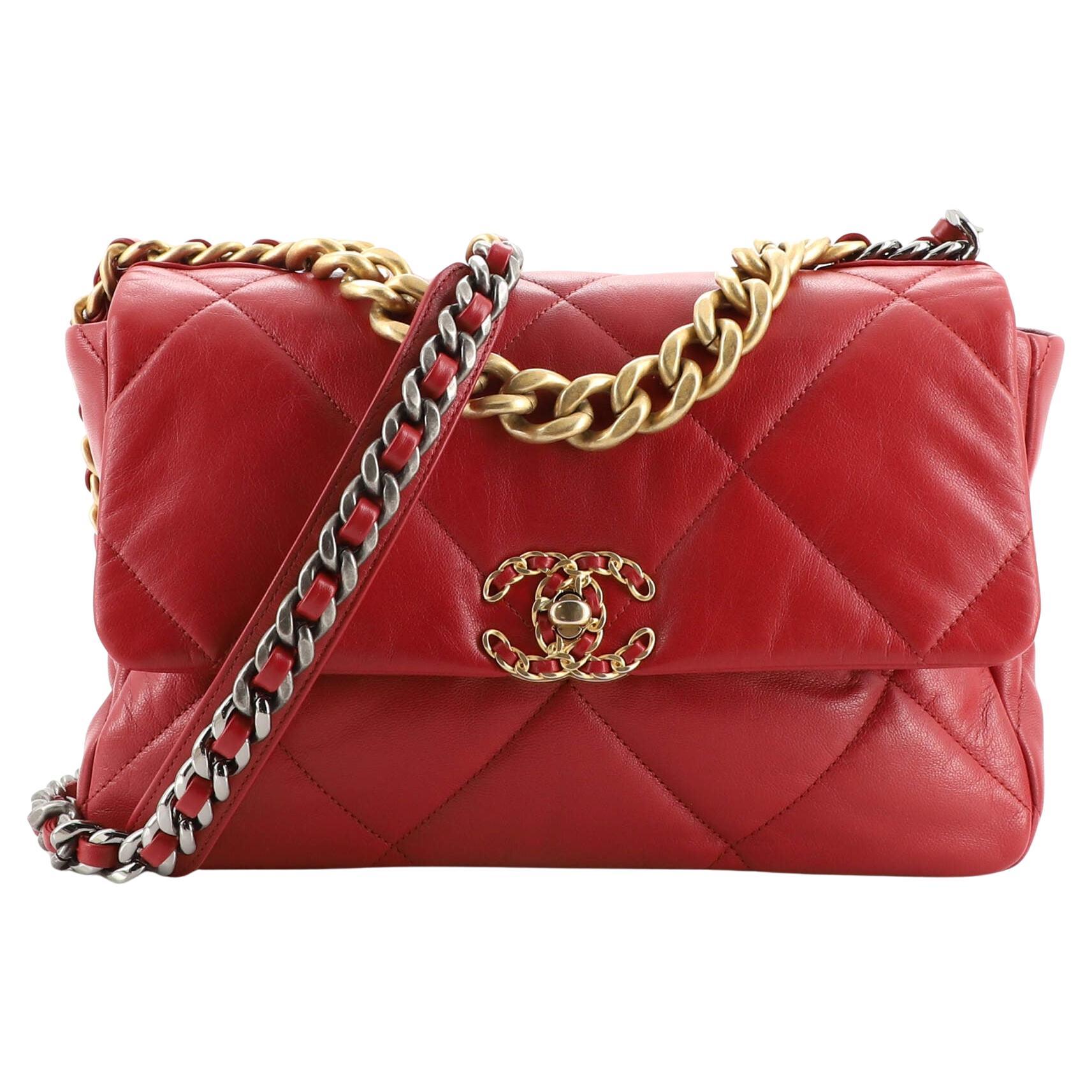 Chanel 19 Round Clutch with Chain Quilted Lambskin at 1stDibs