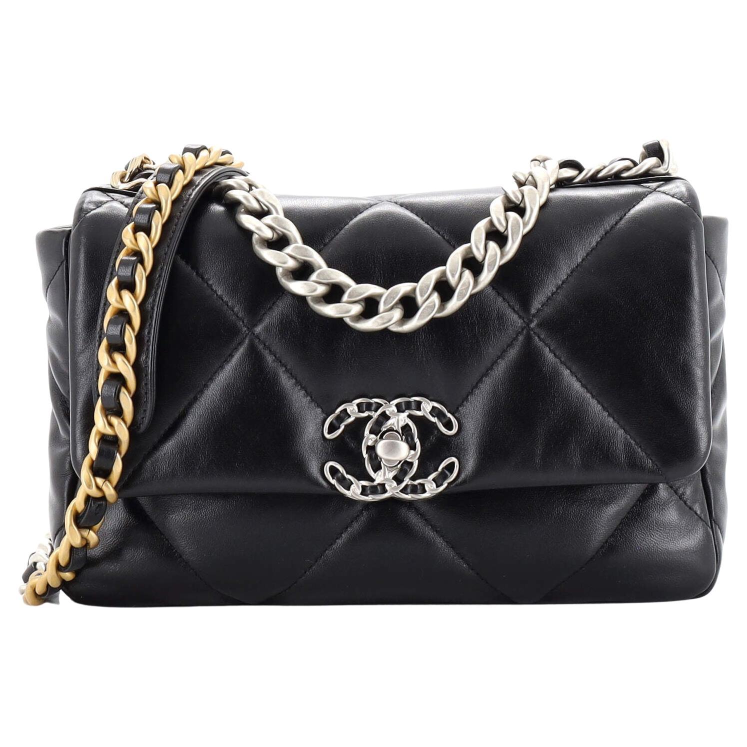 Authentic Chanel Black V Stitch Handbag Bag at 1stDibs
