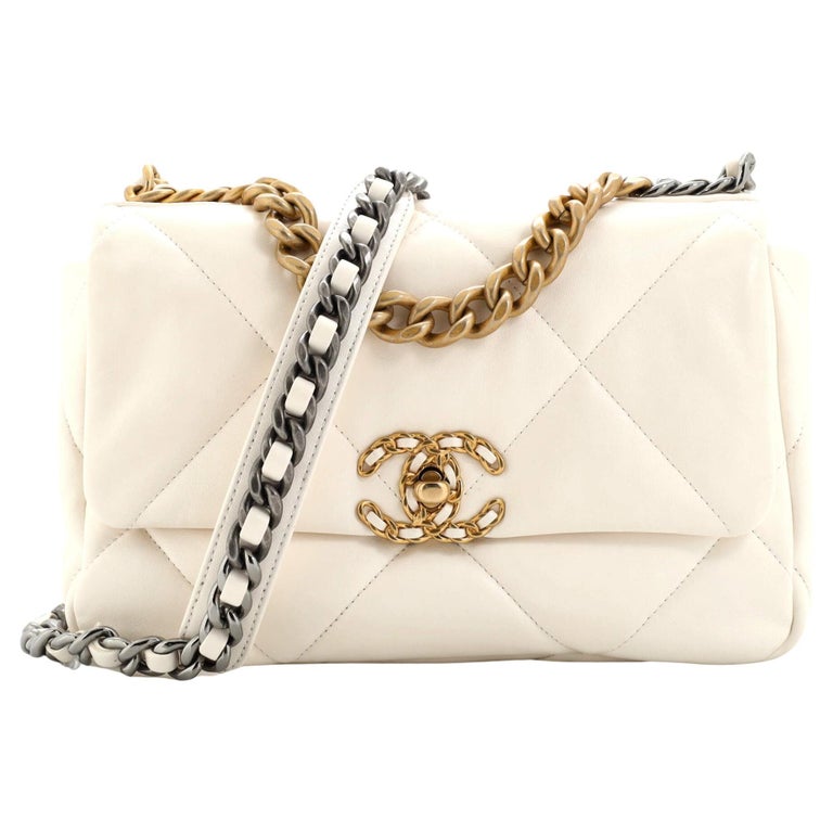 Chanel 19 Bag White - 37 For Sale on 1stDibs