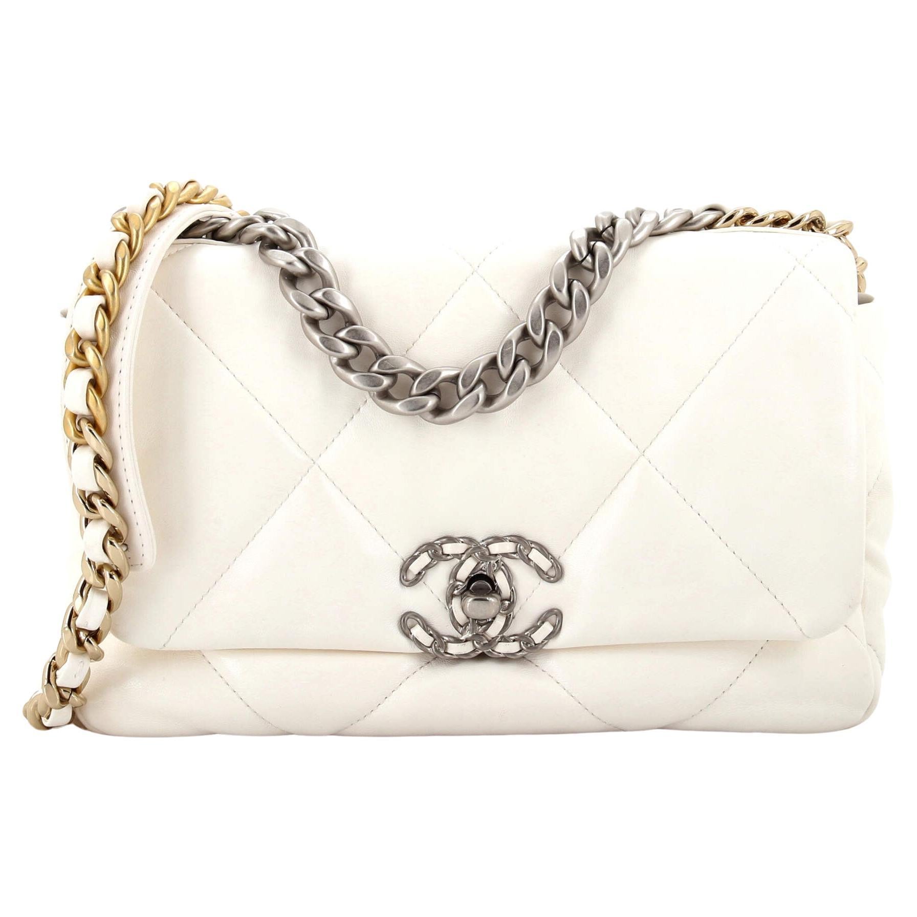 Chanel 21S Quilted Lambskin Chanel 19 Large Flap Bag For Sale at 1stDibs