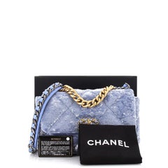 Sac à rabat Chanel 19 à paillettes matelassées Moyen