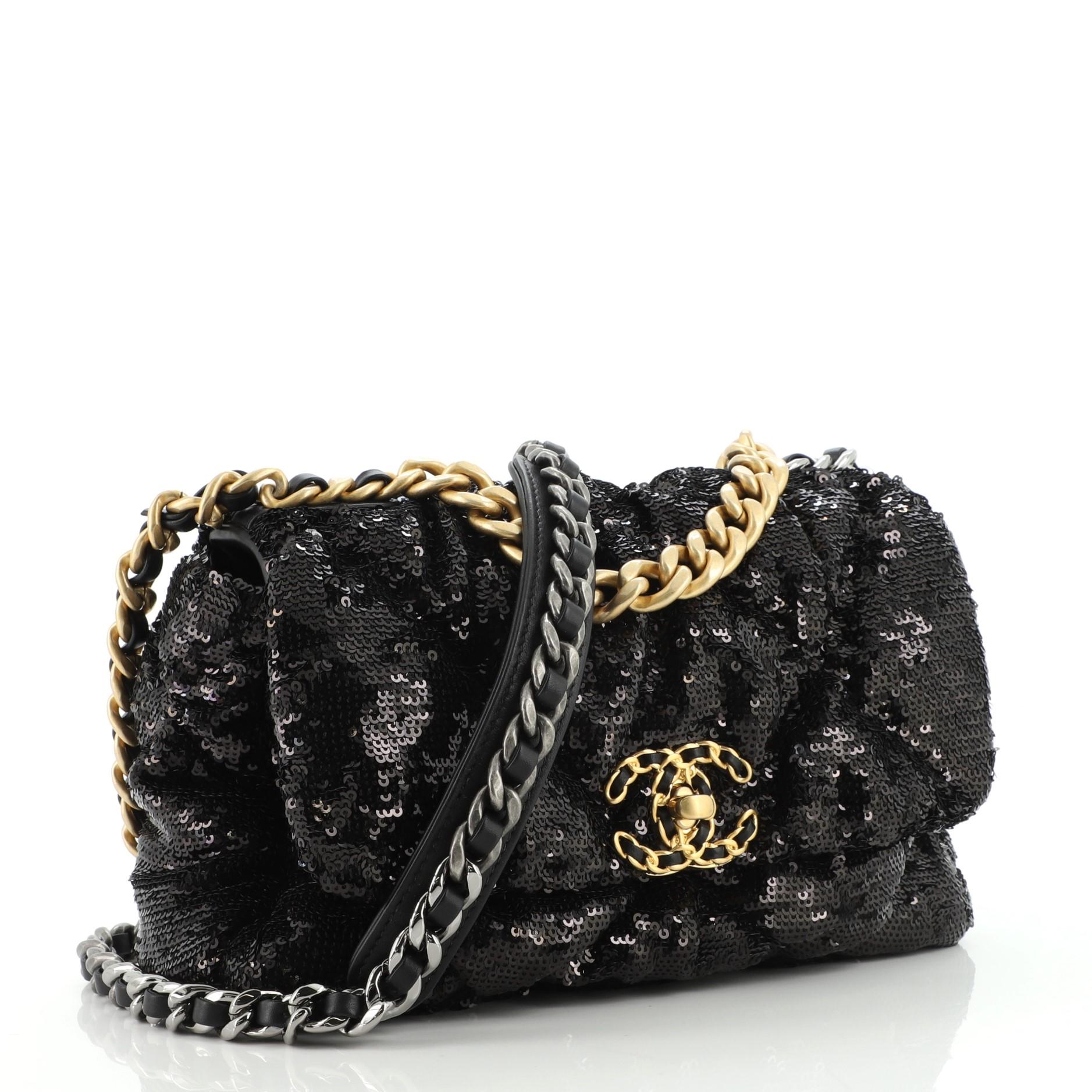 chanel 19 sequin bag