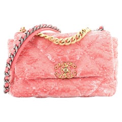 Chanel 19 Flap Bag Quilted Sequins Medium