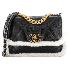 CHANEL Shearling Lambskin Aged Calfskin Quilted 2.55 Reissue Mini Flap White  658106