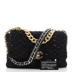 Chanel 19 Flap Bag Quilted Tweed and Ribbon Large