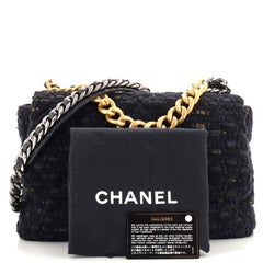 Chanel 19 Flap Bag Quilted Tweed and Ribbon Large